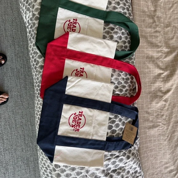Trader Joe's Canvas Tote Trio - Navy - Picture 1 of 1